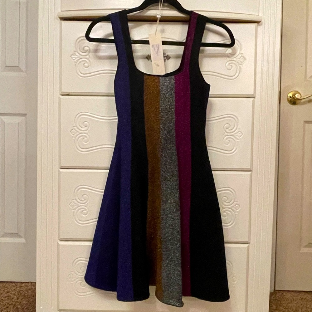 Ronny Kobo fit and flare metallic knit dress